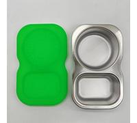 Stainless Steel Dipping Cup With Silicone Lid, 2-Pack Leak-Proof Sauce Container Set With 65Ml And 85Ml Compartments For Snacks, Fruits, Hummus, Ketchup, For Lunch(green)