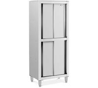 Stainless Steel Dish Cupboard 800 x 500 x 1800 mm Royal Catering - Tableware Cabinets by Silver
