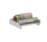 Stainless Steel Dish Drainer Rack with Drip Tray Rust and Scratch Resistant Compact Design for Kitchen Sink Silver 40.2 x 28.8 x 13 cm