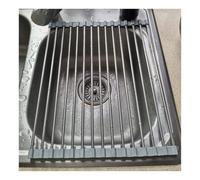 Stainless Steel Dish Drying Rack Portable Heat-Resistant Roll-Up Dish Drainer for Kitchen Counter 43x30cm (Gray) - Space-Saving Kitchen Essential