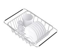 JINGWAYS Dish Drying Rack, Sink Dish Rack Expandable Dish Drainer ,Proper Size Kitchen Dish Rack in Sink On Counter,Dish Drainers Stainless Steel