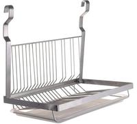 Stainless Steel Dish Rack with Draining Tray, Foldable Wall-Mounted Drying Rack for Plates and Cookware Storage, Space-Saving Kitchen nizer