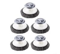 Stainless Steel Dish Scrubber Brushes with Ergonomic Handle, Non-Scratch Scourer for Pots Pans Sinks, PP Cleaning Tool Set for Kitchen Home, 5 Pieces