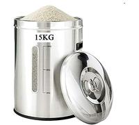 Stainless Steel Dispenser, Flour and Cereal Container, Rice Storage Bin, 15KG/25KG Capacity, with Lid for Kitchen