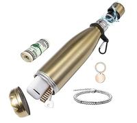 Stainless Steel Diversion Safe Bottle, Hidden Stash Can for Keys, Money, Cash Storage & Secret Safe Use, 750ml/16oz capacity (Golden)