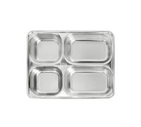 Stainless Steel Divided Plate 5 Compartment Reusable(4 cells)