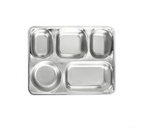 Stainless Steel Divided Plate 5 Compartment Reusable(5 cells)
