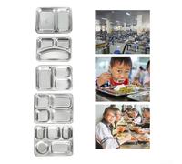 Stainless Steel Divider Plate for Kids' Lunches Keeps Food Separated for a Tidy Meal Experience (2 cells)