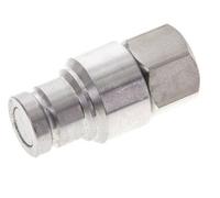 Stainless Steel DN 10 Flat Face Hydraulic Plug G 3/8 inch Female Threads ISO 16028 CEJN D 19.7mm