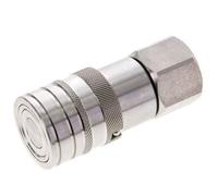Stainless Steel DN 10 Flat Face Hydraulic Socket G 1/2 inch Female Threads ISO 16028 CEJN D 19.7mm