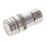 Stainless Steel DN 10 Flat Face Hydraulic Socket G 3/8 inch Female Threads ISO 16028 CEJN D 19.7mm