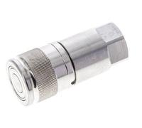 Stainless Steel DN 10 Flat Face Hydraulic Socket G 3/8 inch Female Threads ISO 16028 D 19.7mm