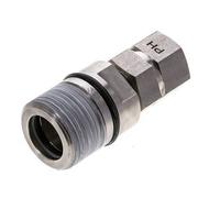 Stainless Steel DN 12.5 Hydraulic Coupling Socket G 1/2 inch Female Threads ISO 14541 D M36 x 2