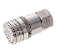 Stainless Steel DN 12 Flat Face Hydraulic Socket G 1/2 inch Female Threads ISO 16028 CEJN D 24.5mm