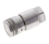 Stainless Steel DN 12 Flat Face Hydraulic Socket G 1/2 inch Female Threads ISO 16028 D 24.5mm