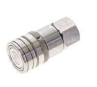 Stainless Steel DN 12 Flat Face Hydraulic Socket G 3/4 inch Female Threads ISO 16028 CEJN D 24.5mm