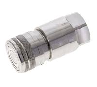Stainless Steel DN 12 Flat Face Hydraulic Socket G 3/4 inch Female Threads ISO 16028 D 24.5mm