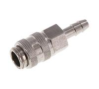 Stainless steel DN 5 Air Coupling Socket 6 mm Hose Pillar Double Shut-Off