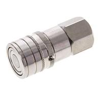 Stainless Steel DN 6 Flat Face Hydraulic Socket G 1/4 inch Female Threads ISO 16028 CEJN D 16.2mm