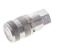 Stainless Steel DN 6 Flat Face Hydraulic Socket G 1/4 inch Female Threads ISO 16028 D 16.2mm