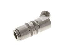 Stainless Steel DN 6 Mold Coupling Socket G 1/4 inch Male Threads Double Shut-Off 45-deg