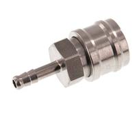 Stainless steel DN 7.2 (Euro) Air Coupling Socket 6 mm Hose Pillar