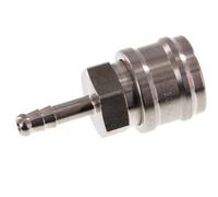 Stainless steel DN 7.2 (Euro) Air Coupling Socket 6 mm Hose Pillar Double Shut-Off