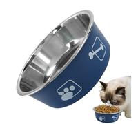 Stainless Steel Dog Bowl, Decorative Stainless Steel Cat Bowl, Non-Slip Bowl for Puppy, Ferret, Home, Garden, Patio, Outdoor Crate