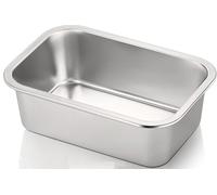 Stainless Steel Dog Bowl, Rectangular Large Capacity Water Trough Dog Bowl, for Indoor and Outdoor (M)