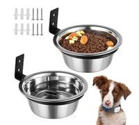 Stainless Steel Dog Bowl with Foldable Holder, Wall Mounted Raised Pet Bowls Food and Water Raised Dog Bowls, Home Cats Dogs Guinea Pig Feeder [pack of 2,