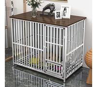 Stainless Steel Dog Cage with Separate Toilet Household Pet Cage Suitable for Small and Medium Dogs and Cats (304 80 * 55 * 62CM)