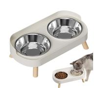 Stainless Steel Dog Feeder - Raised Cat Feeding Station Design, Ergonomic Height Feeding Solution, Sturdy Rustproof Structure, Pra
