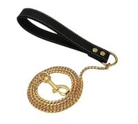 Stainless Steel Dog Leash - Metal Round Chain Lead For Small & Medium Dogs French Bulldogs, Corgis, And Teddy Breeds(Gold)