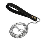 Stainless Steel Dog Leash - Metal Round Chain Lead For Small & Medium Dogs French Bulldogs, Corgis, And Teddy Breeds(Silver)