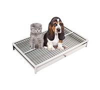 Stainless Steel Dog Potty Training Tray - Durable Indoor/Outdoor Pet Litter Box with Floor Protection, Ideal for Housebreaking Puppies (48x33x7.5cm)