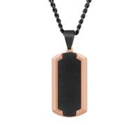 Stainless Steel Dog Tag Pendant - 24" Chain, Black & Rose Finish, Hypoallergenic and Robust