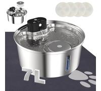 Stainless Steel Dog Water Fountain for Large Dog,Large Pet Water Fountain,Dog Water Bowl Fountain Super Quiet for Dogs Cats & Multi-Pet Home,100% Stainless Steel-Even The Filter Box