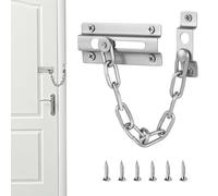 Stainless Steel Door Chain, Heavy Duty Safety Chain Door Lock for Front Door with Screws, Sliding Bolt Security Private Door Nickel Plated Lock Door Chains for Home Hotel
