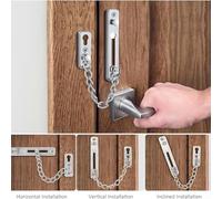 Stainless Steel Door Chain Lock for Security & Safety - Heavy-Duty Anti-Theft Spring-Release Chain Latch for UPVC, Wooden and Metal Doors, 15 x 10