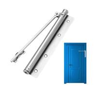 Stainless Steel Door Closer - Hydraulic Buffer Commercial Closer | Quiet Adjustable Door Operator for Home, School, Office, Heavy Duty Auto Closing Close Close Up for Interior and Exterior Door