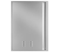 Stainless Steel Door for Outdoor Kitchens, 20W x 27H Inch Single BBQ Access Door with Recessed Handle & Vents, for Outdoor Kitchen and BBQ Island, Silver