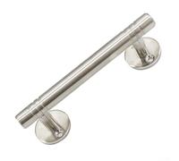 Stainless Steel Door Handle Double Iron Door Simple Brushed Finish Adjustable Handle Old Style Hardware for Barn Cabinet Sliding Garage Bathroom Balcony Glass Doors with Installation Screws