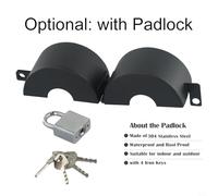 Stainless Steel Door Handle Lock Device Cover to Disable Knob Rotation for Round Tulip Oval Handles, Fits Most Standard Doors, Safety Secu(B)