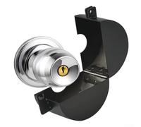 Stainless Steel Door Handle Lock Device for Round, Tulip and Oval Knobs, Knob Rotation and Key Access, Suitable for Standard Door Handles or Hand(A)