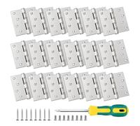 Stainless Steel Door Hinges 4 Inch x 4 Inch, Ball Bearing Door Hinges with Square Corners, Compatible with Interior and Exterior Doors, Include Screwdriver Screws 18 Pack