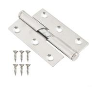 Stainless Steel Door Hinges Smooth Silent Operation Brushed Silver Finish Installation Fits Interior Solid Wood Bathroom Study Doors 52x75mm 79x100mm Left Right Opening(3 inch left)