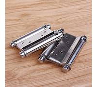 Stainless Steel Door Hinges, Stainless Steel Double Action Spring Door Hinge, Saloon Cafe Door, Silver, 3 inches 2 pcs