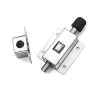 Stainless Steel Door Latch, Automatic Spring Bolt Sliding Lock for Home Room Security, Silver Finish with Screws Included