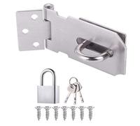Stainless Steel Door Latch for Shed, Gate & Cabinet - 3 Inch Heavy Duty Lock Hasp with Screws and Keys, Rustproof Security Bolt for Home & Garden Use