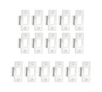 Stainless Steel Door Latch Strike, 69 * 37.5 * 0.8mm Standard Tubular Latch Replacement, Striker Plate Nickel Plated Strike Plate(10pc)